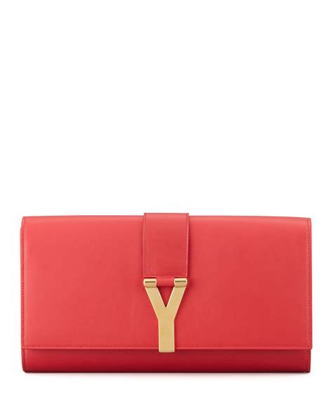 ysl ligne y macho large red leather clutch|Saint Laurent Y Ligne Clutch Bag, Red .